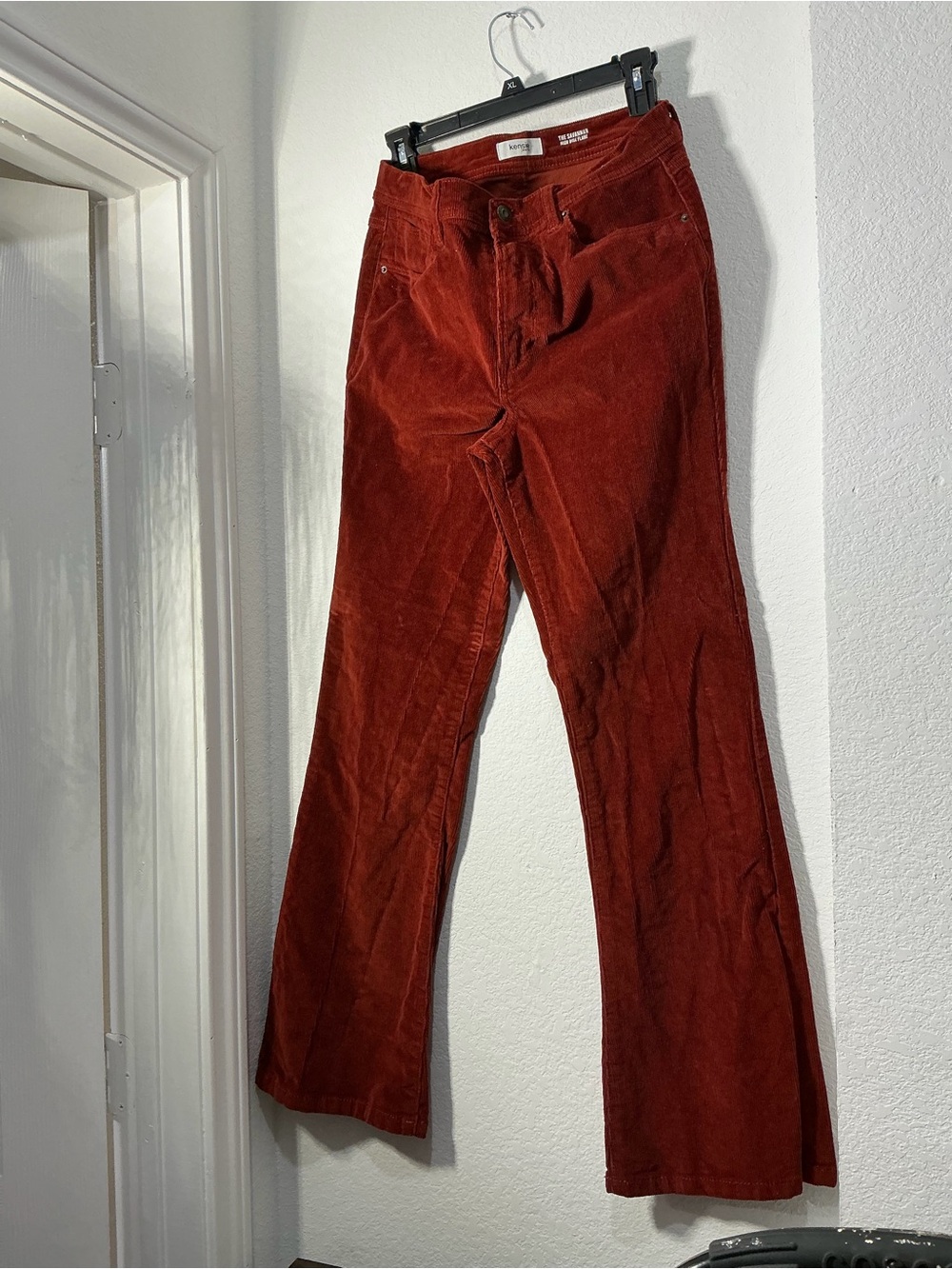 Kensie Women's Burnt Orange Corduroy Boot Cut Pants